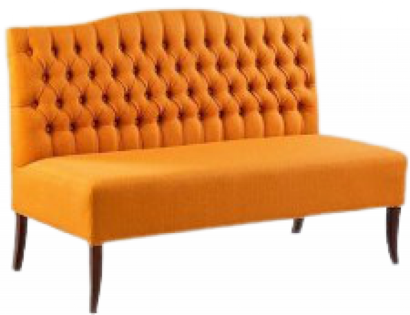 Линейный диван для рестоанов, кафе, баров с высокой спинкой и утяжкой пуговицами