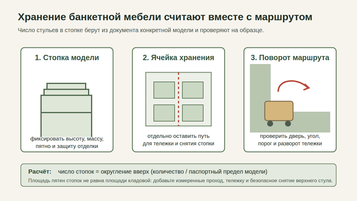 Банкетная мебель: сколько места понадобится для хранения