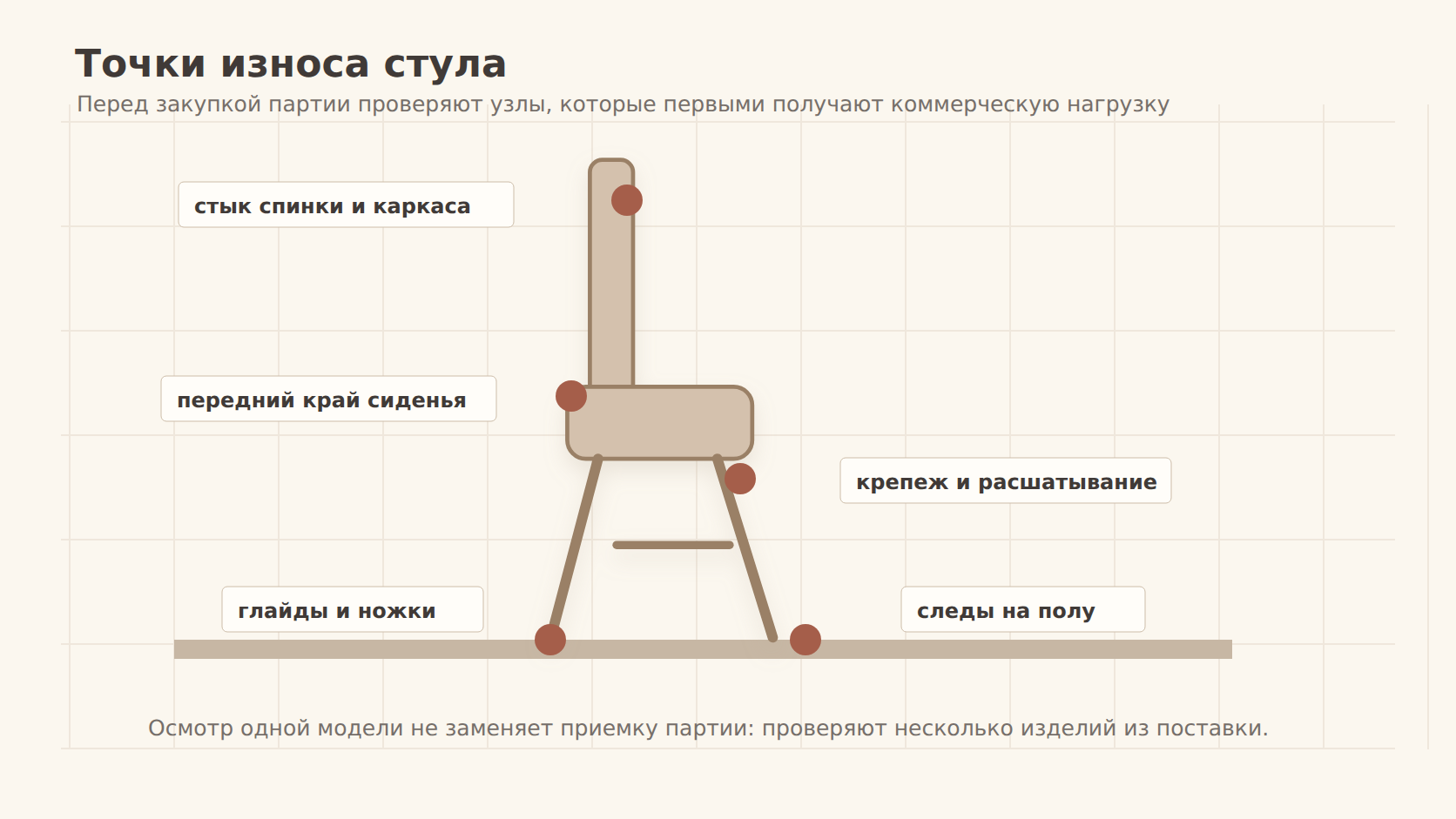 Схема точек износа стула для общепита