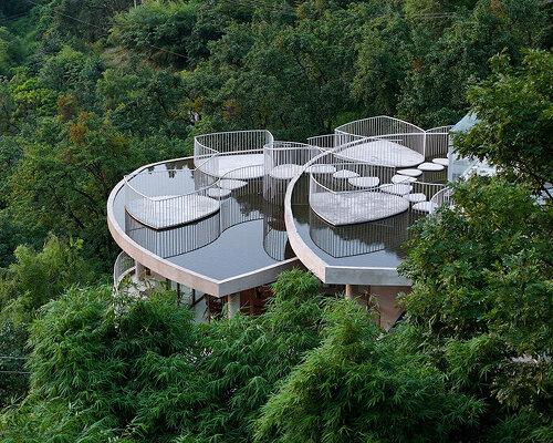 Павильон Фэйсюэ от Archermit: перекрытия в форме лепестков груши и водные крыши в деревне Грушевый цвет