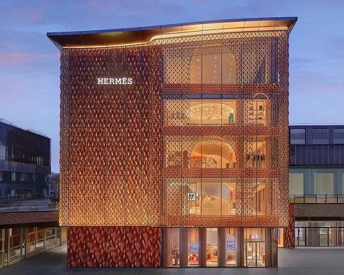 Как параметрический дизайн и керамика создали фасад флагманского бутика Hermès в Пекине