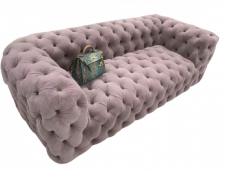 диван в стиле честер полностью в утяжке пуговицами