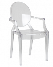 Пластиковый прозрачный стул с подлокотниками