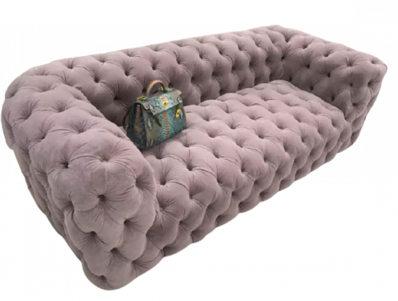диван в стиле честер полностью в утяжке пуговицами