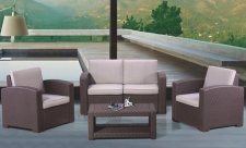 Комплект мебели для веранды кафе и ресторана, диван двухместный и два кресла со столом