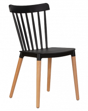 Пластиковый стул с деревянными ножками