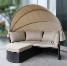 диван для летней веранды из искусственного ротанга